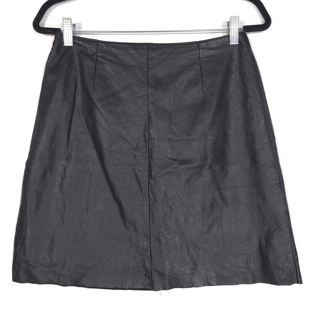TWEEDS GENUINE LEATHER‎ Women’s Mini Skirt A-Line Black Lined Vintage Y2K Size 8